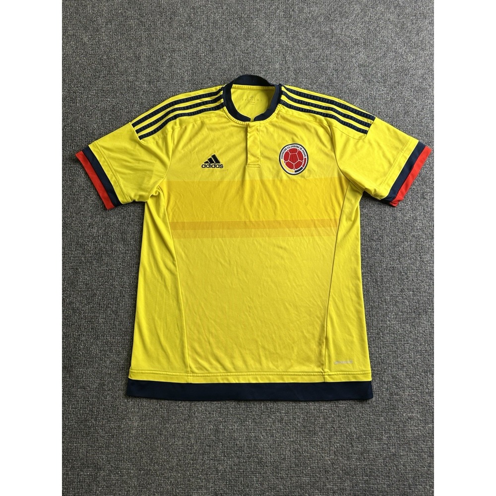 2014-15 Mens Colombia Adidas Home Soccer Jersey Yellow, Size M